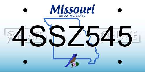 4SSZ545 Missouri License Plate