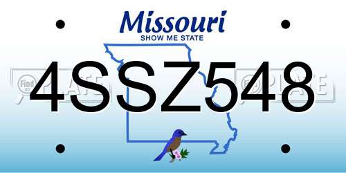 4SSZ548 Missouri License Plate
