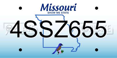 4SSZ655 Missouri License Plate