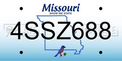 4SSZ688 Missouri License Plate