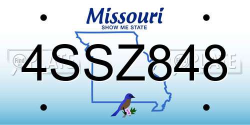 4SSZ848 Missouri License Plate