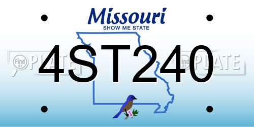 4ST240 Missouri License Plate