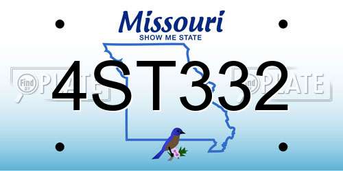4ST332 Missouri License Plate