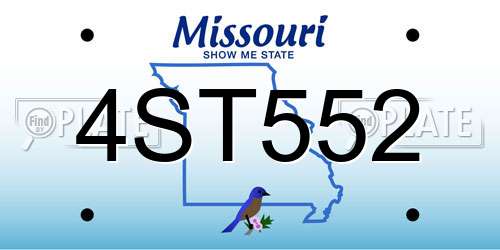 4ST552 Missouri License Plate