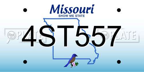 4ST557 Missouri License Plate
