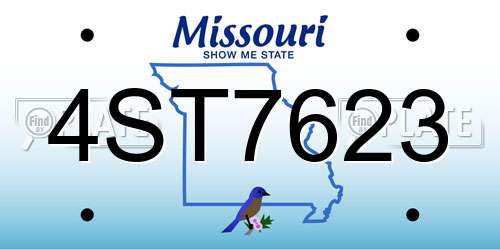 4ST7623 Missouri License Plate