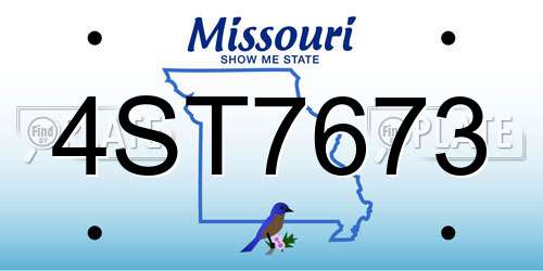 4ST7673 Missouri License Plate