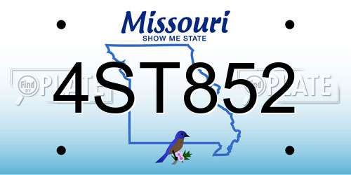 4ST852 Missouri License Plate