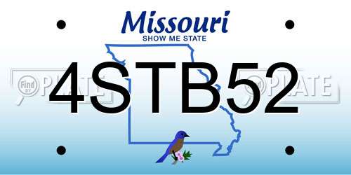 4STB52 Missouri License Plate