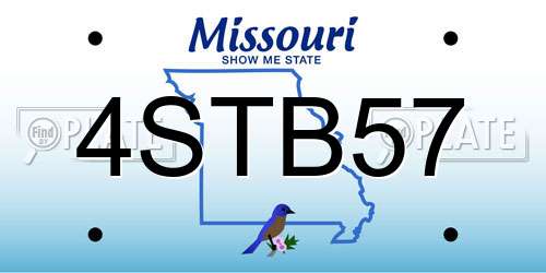 4STB57 Missouri License Plate