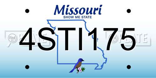 4STI175 Missouri License Plate