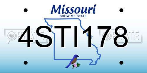 4STI178 Missouri License Plate