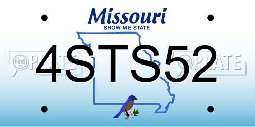 4STS52 Missouri License Plate