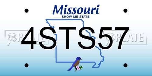 4STS57 Missouri License Plate
