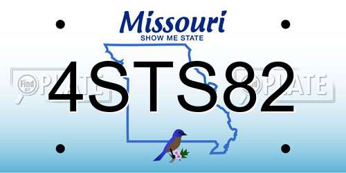 4STS82 Missouri License Plate