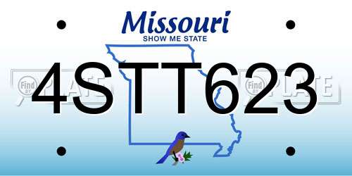 4STT623 Missouri License Plate