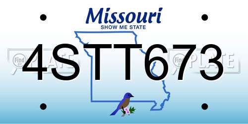 4STT673 Missouri License Plate