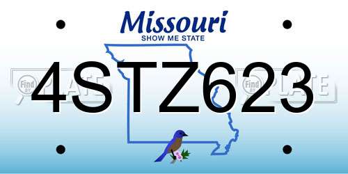 4STZ623 Missouri License Plate