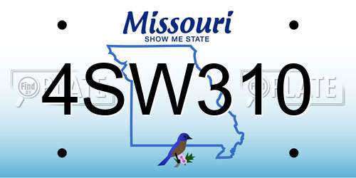 4SW310 Missouri License Plate