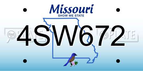 4SW672 Missouri License Plate