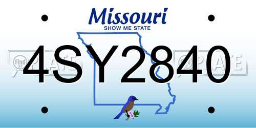 4SY2840 Missouri License Plate