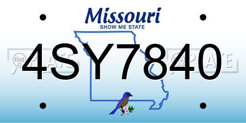 4SY7840 Missouri License Plate