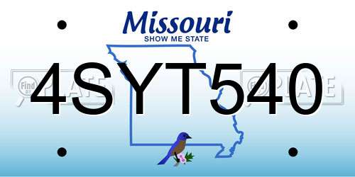 4SYT540 Missouri License Plate