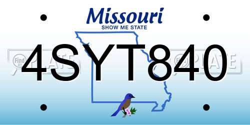 4SYT840 Missouri License Plate