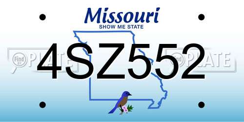 4SZ552 Missouri License Plate