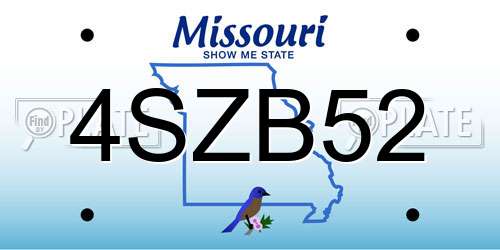 4SZB52 Missouri License Plate