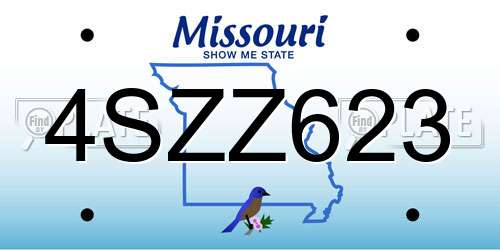 4SZZ623 Missouri License Plate