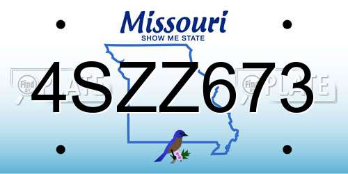 4SZZ673 Missouri License Plate
