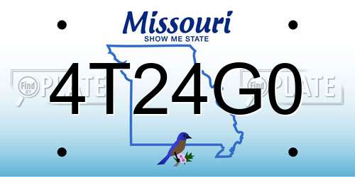 4T24G0 Missouri License Plate
