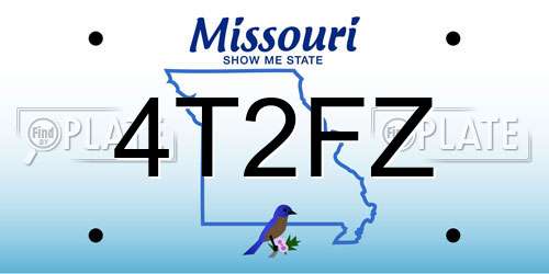 4T2FZ Missouri License Plate