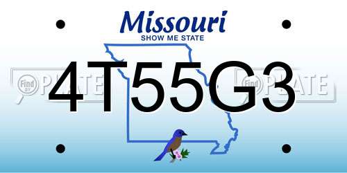 4T55G3 Missouri License Plate