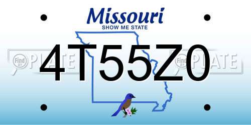 4T55Z0 Missouri License Plate