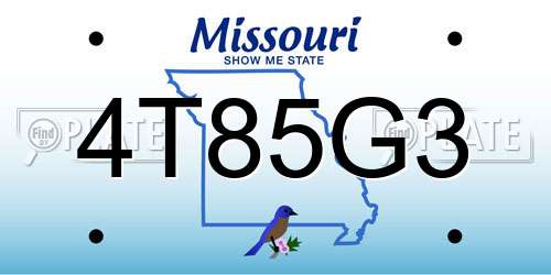 4T85G3 Missouri License Plate