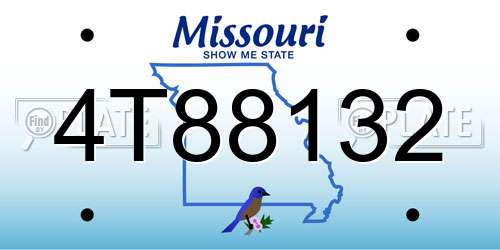 4T88132 Missouri License Plate