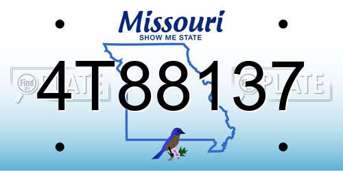 4T88137 Missouri License Plate