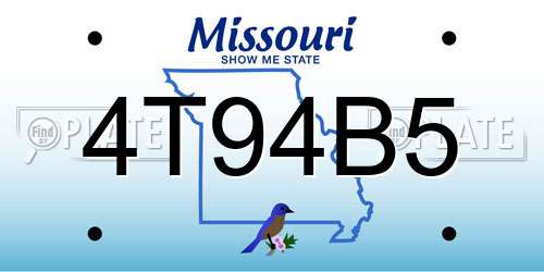 4T94B5 Missouri License Plate