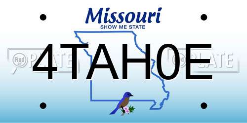 4TAH0E Missouri License Plate
