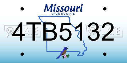 4TB5132 Missouri License Plate