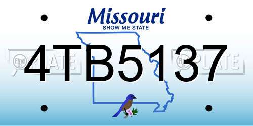 4TB5137 Missouri License Plate