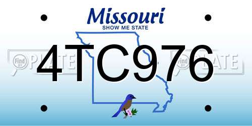 4TC976 Missouri License Plate