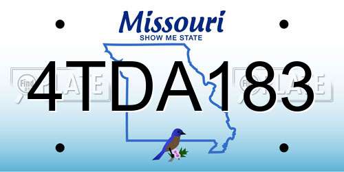 4TDA183 Missouri License Plate