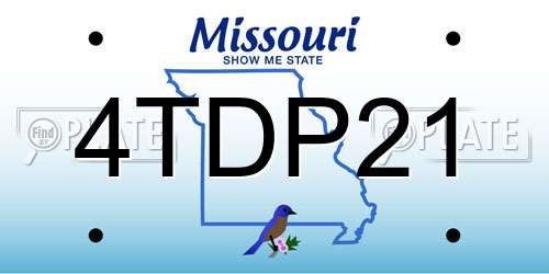 4TDP21 Missouri License Plate