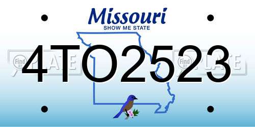 4TO2523 Missouri License Plate