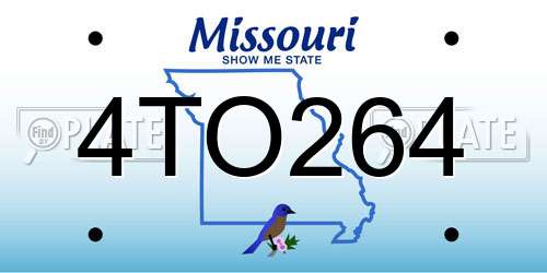 4TO264 Missouri License Plate