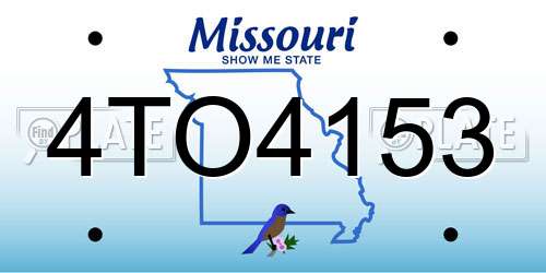 4TO4153 Missouri License Plate
