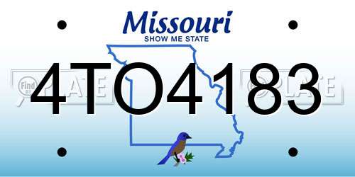 4TO4183 Missouri License Plate